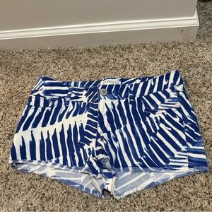 Express blue and white shorts